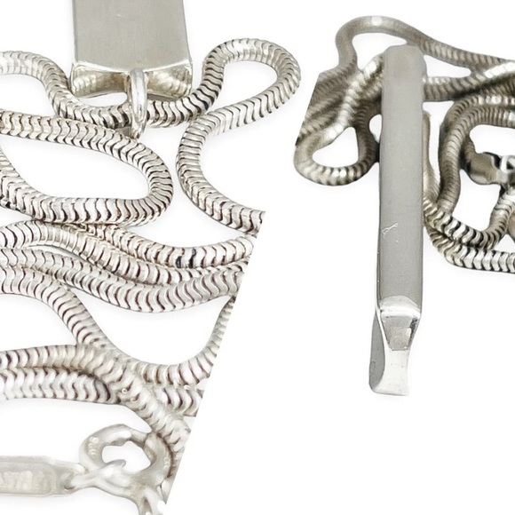 Authentic Rare Vintage Tiffany & Co. 925 Sterling Silver 1837 Bar Pendant - Picture 12 of 13